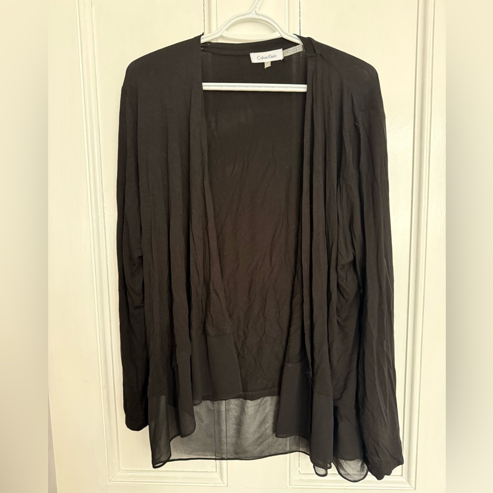 Calvin Klein - Black Open-Front - Draped Cardigan - size XL